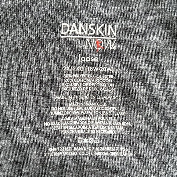 Danskin Now Charcoal Grey Heather Loose Fit Dri More Racerback Tank Top - Picture 3 of 3